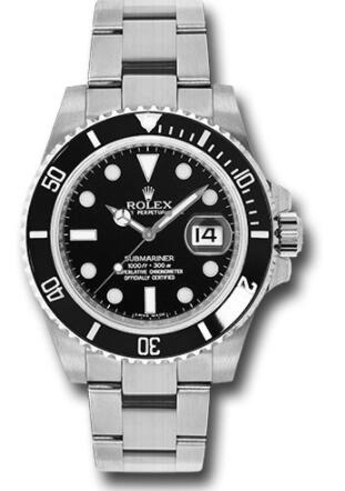 Replica Rolex Steel Submariner Date Watch 116610LN Black Dial