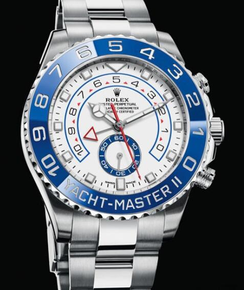 Replica Rolex Steel Yacht-Master II 44 Watch Matt White Dial 116680