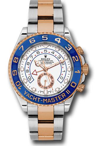 Replica Rolex Steel Yacht-Master II 44 Watch White Dial 116681