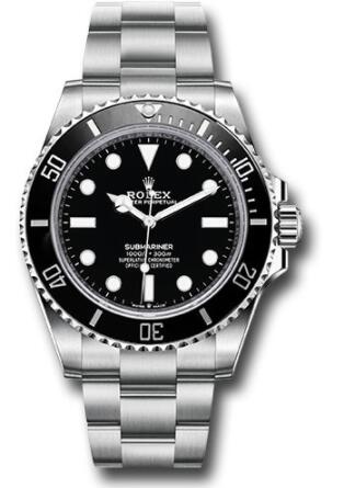 Replica Rolex Steel Submariner Watch 124060 Black Dial