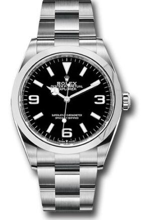 Replica Rolex Stainless Steel Oyster Perpetual Explorer 124270 Black Dial Oyster Bracelet 2021 Release