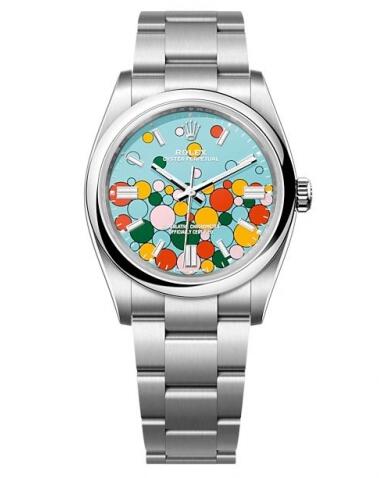 Rolex Oyster Perpetual 36 Stainless Steel Turquoise Celebration Replica Watch 126000-0009