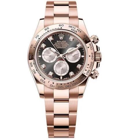 Rolex 126505-0002 Cosmograph Daytona Everose Black Sundust Diamond Oyster Replica Watch