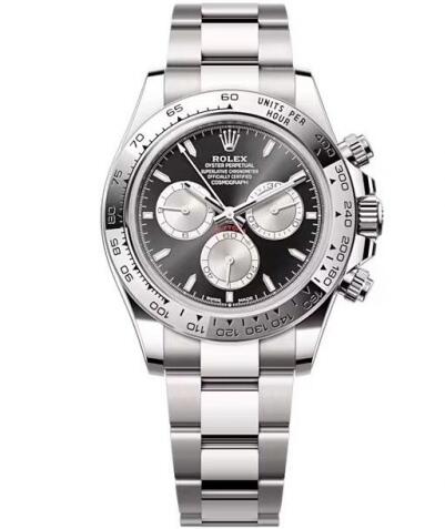Rolex 126509-0001 Cosmograph Daytona White Gold Black Steel Oyster Replica Watch - Click Image to Close