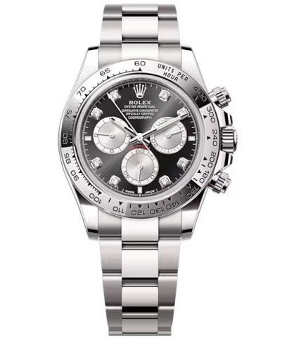 Rolex 126509-0002 Cosmograph Daytona White Gold Black Steel Diamond Oyster Replica Watch