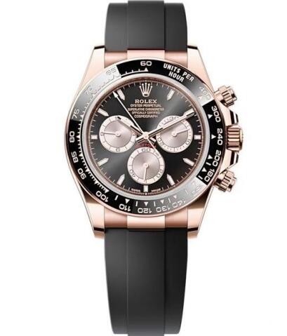 Rolex 126515LN-0002 Cosmograph Daytona Everose Cerachrom Black Sundust Oysterflex Replica Watch