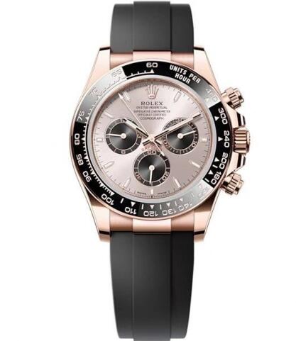 Rolex 126515LN-0006 Cosmograph Daytona Everose Cerachrom Sundust Black Oysterflex Replica Watch