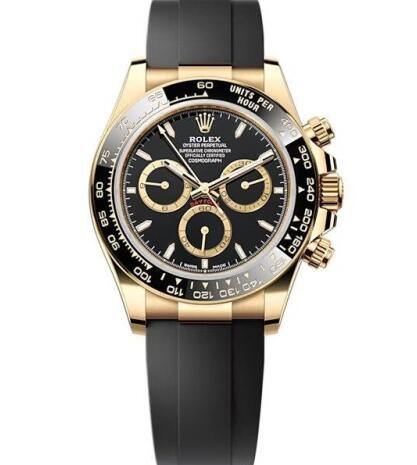 Rolex 126518LN-0008 Cosmograph Daytona Yellow Gold Cerachrom Black Oysterflex Replica Watch