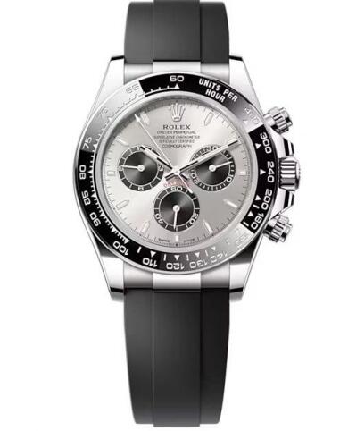 Rolex 126519LN-0006 Cosmograph Daytona White Gold Cerachrom Steel Black Oysterflex Replica Watch