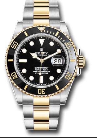 Replica Rolex Steel and Gold Submariner Date Watch 126613LN Black Bezel - Black Dial