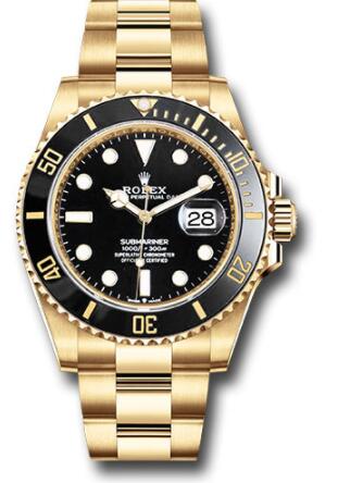 Replica Rolex Yellow Gold Submariner Date Watch 126618LN Black Bezel Black Dial