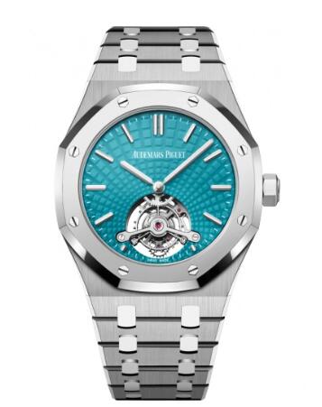 Audemars Piguet Royal Oak Ultra Thin Tourbillon Titanium Platinum Blue Replica watch 26522IP.OO.1220IP.01