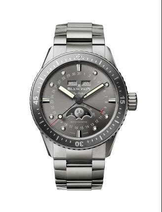Blancpain Fifty Fathoms Bathygraphe Quantième Complet Titanium Grey Bracelet Replica Watch 5054-1210-98S