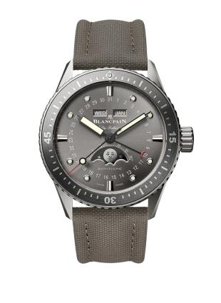Blancpain Fifty Fathoms Bathygraphe Quantième Complet Titanium Grey Canvas Replica Watch 5054-1210-G52A