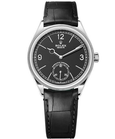 Rolex Perpetual 1908 39 White Gold Black Replica Watch 52509-0002