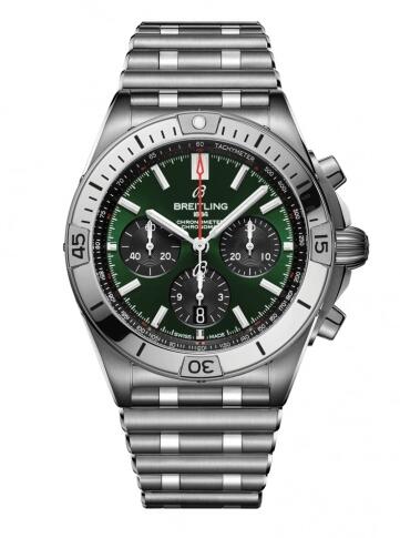 Breitling Chronomat B01 42 Stainless Steel Green Rouleaux AB0134101L1A1 Replica Watch
