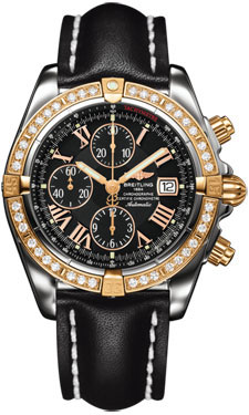 Breitling Chronomat Stainless Steel Diamonds C1335653/B821-leather-black-tang watch price