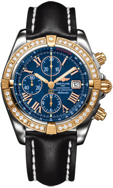 Breitling Chronomat Stainless Steel Diamonds C1335653/C710-leather-black-tang watch price