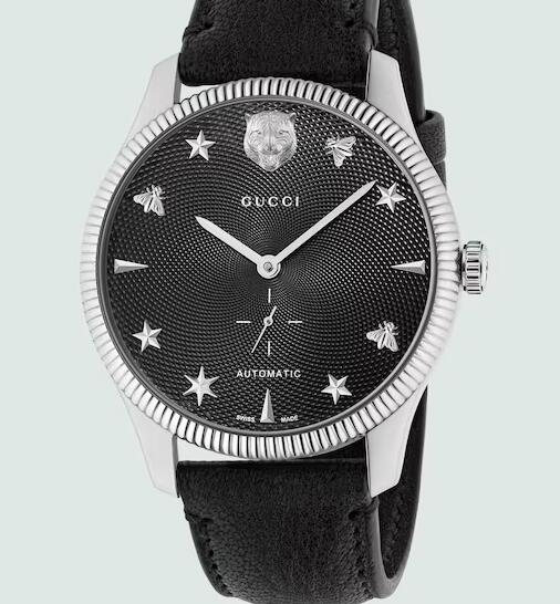 Replica Gucci G-Timeless Watch 40 mm in black lambskin YA126365