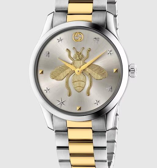 Replica GUCCI YA1264131 Steel Yellow Gold PVD G-Timeless Watch 38mm - Click Image to Close