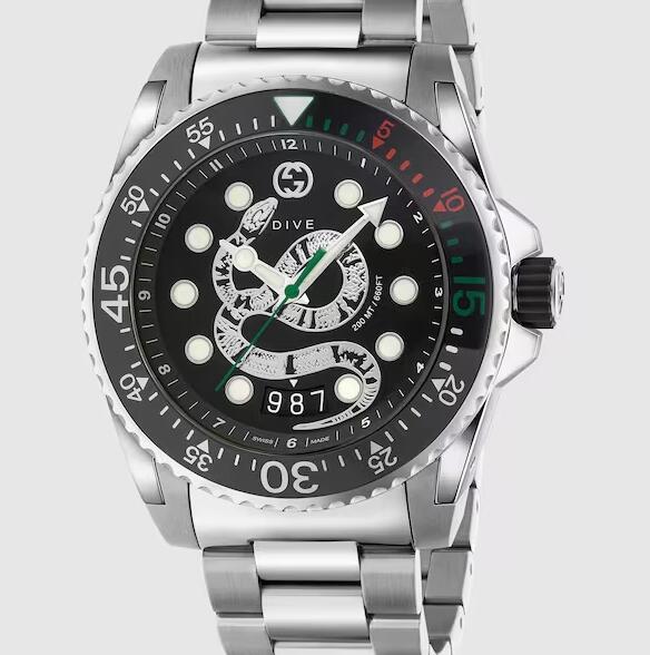Gucci Dive Watch replica 45mm in Steel YA136218