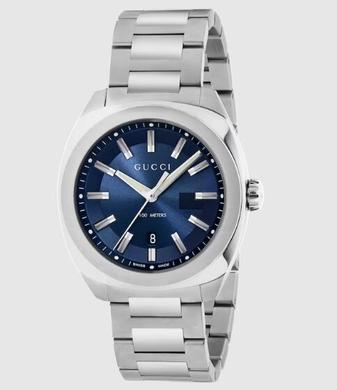 Gucci Steel GG2570 Replica Watch 41mm With Dark Blue Sunbrushed Dial YA142303