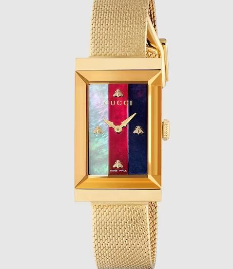Replica Gucci G-Frame Yellow Gold PVD G-Frame Watch YA147410