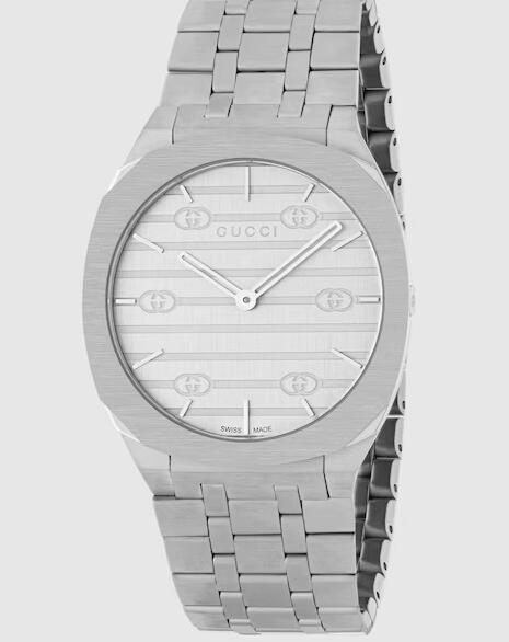 Replica Gucci 25H Watch 34mm in steel YA163402