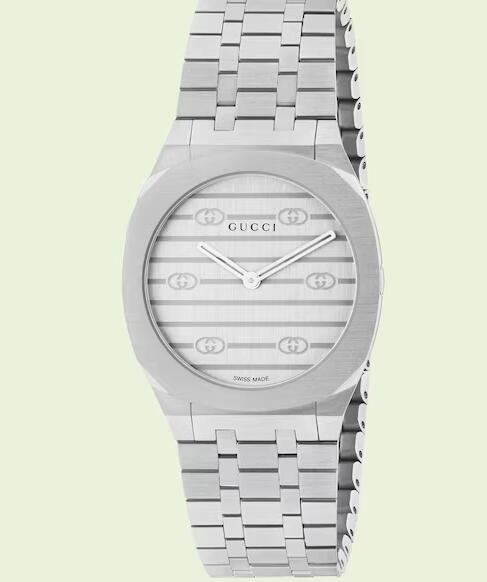 Replica Gucci 25H Watch 30mm in steel YA163501