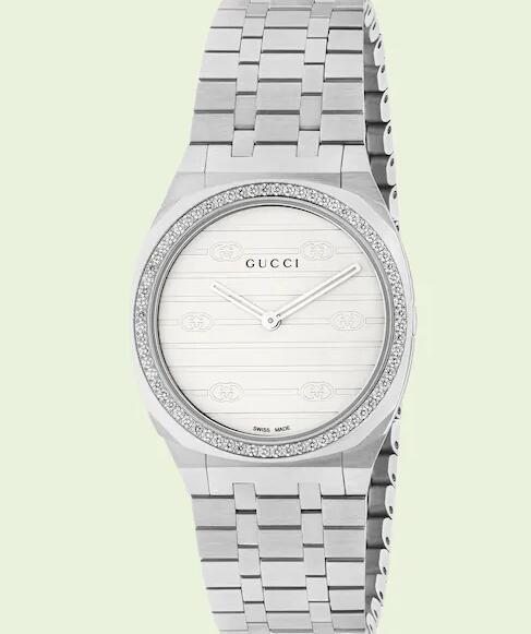 Replica Gucci 25H Watch 30mm in steel YA163503